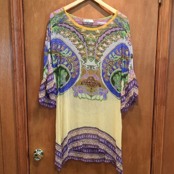 CAbi Tops - CAbi 100% Silk Merrakesh Kaftan Size M
